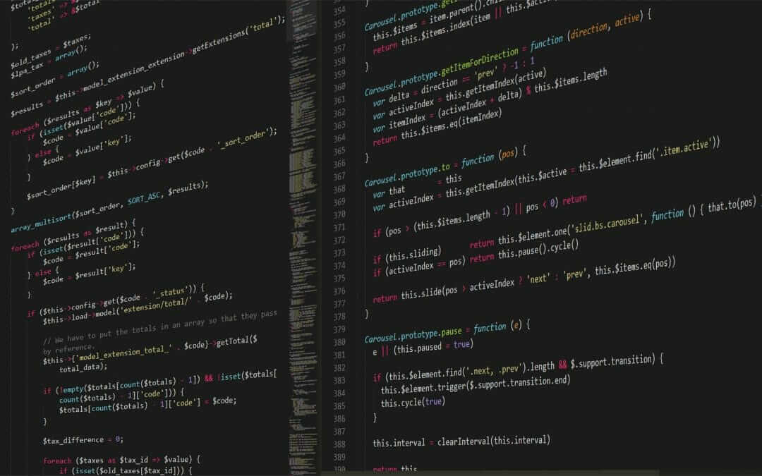 A screen is full of computer code written in colors on a black background, visually representing email bounce codes and rules.
