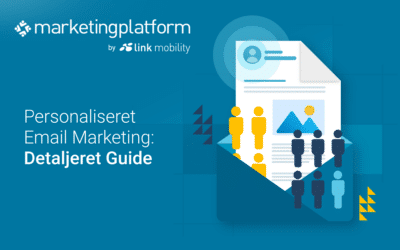 Forsidebillede til en omfattende guide om personaliseret email marketing fra MarketingPlatform, der viser en email med ikoner af personer, som symboliserer målrettet kommunikation.