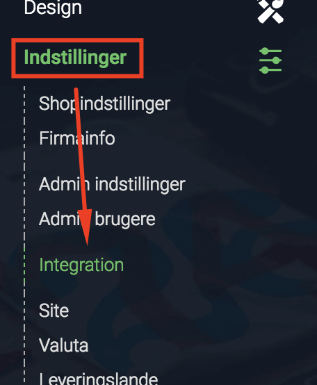 A screenshot from the interface of DanDomian, picturing the instructions to Integrate DanDomain with MarketingPlatform.