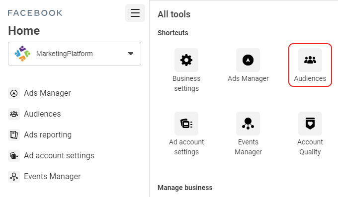 Instructions for creating an audience on Facebook Business Manager to reach newsletter subscribers.