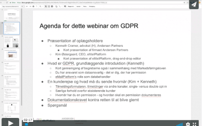 Webinar om email marketing og GDPR
