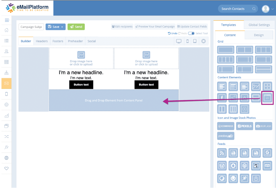 A screenshot from the interface of MarketingPlatform, picturing the instructions to integrate Hello Retail with MarketingPlatform.