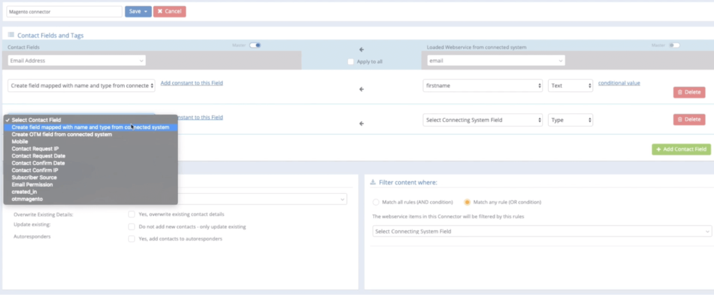 A screenshot from the interface of MarketingPlatform, picturing the instructions to Integrate Adobe Commerce with MarketingPlatform.