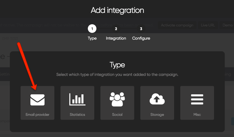 A screenshot from the interface of Leadfamly, picturing the instructions to Integrate Leadfamly with MarketingPlatform.