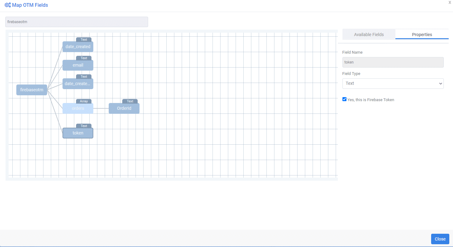 A screenshot from the interface of MarketingPlatform, picturing the instructions to integrate Firebase with MarketingPlatform.