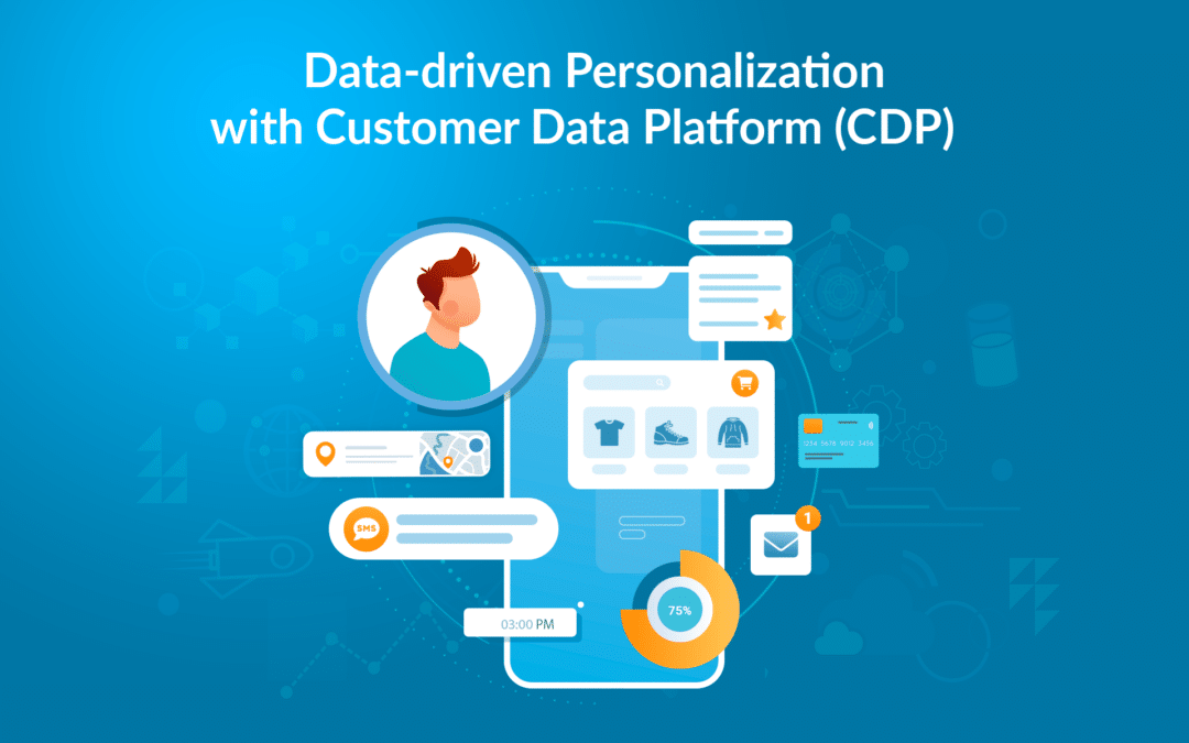 Mobile phone showing data-driven personalization messages.