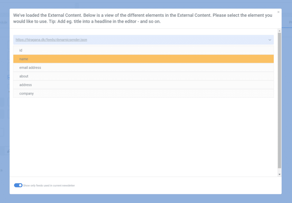 A screenshot from the interface of MarketingPlatform picturing the instructions for using Dynamic Sender.