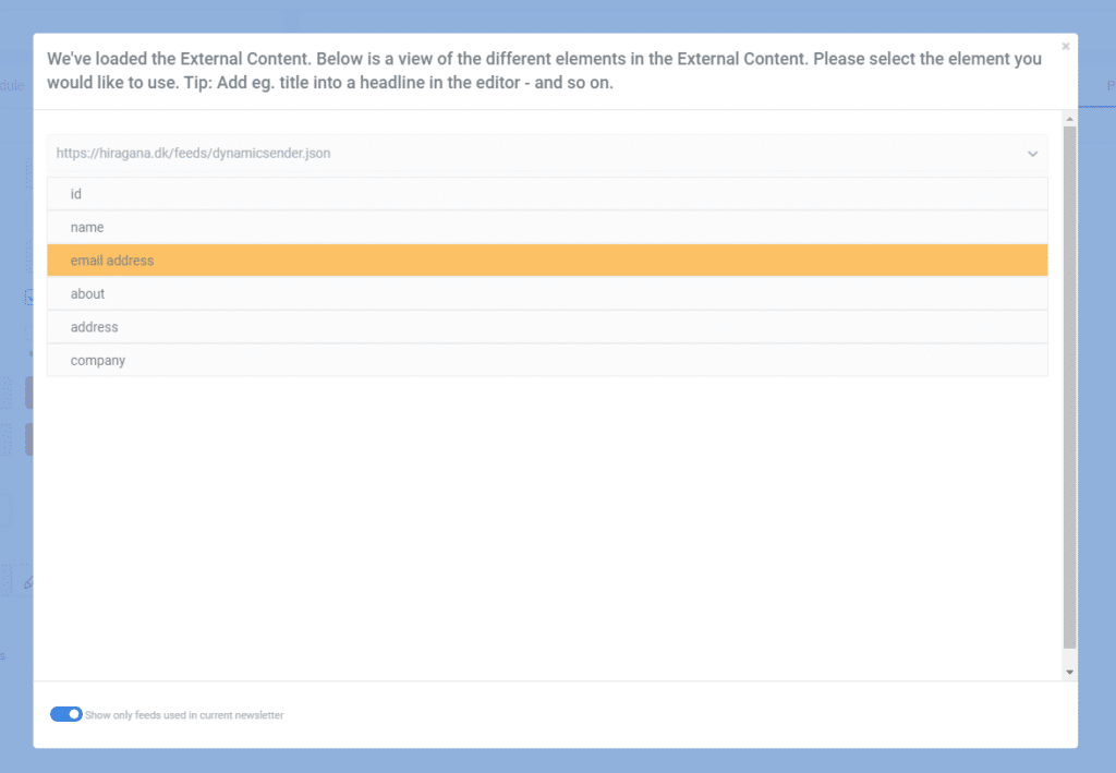 A screenshot from the interface of MarketingPlatform picturing the instructions for using Dynamic Sender.