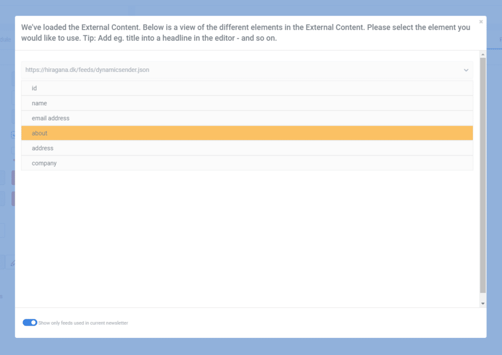 A screenshot from the interface of MarketingPlatform picturing the instructions for using Dynamic Sender.