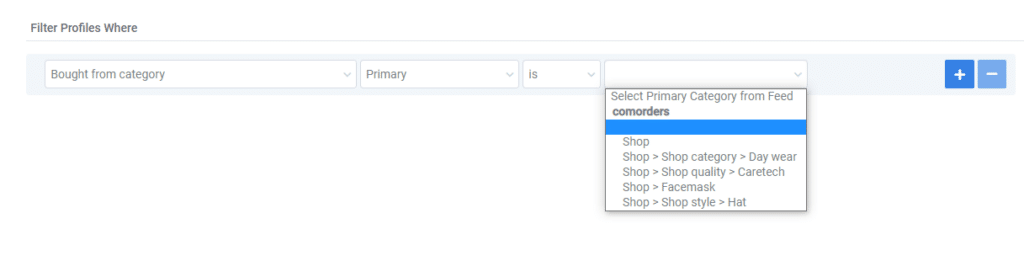 A screenshot from the interface of MarketingPlatform picturing the instructions for using Ecommerce Segments.