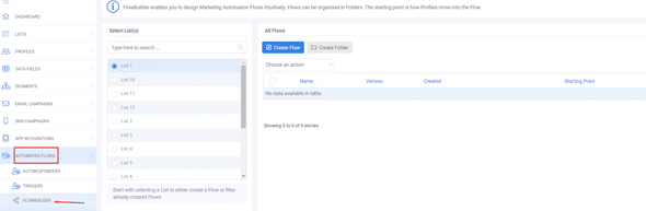 A screenshot from the interface of MarketingPlatform picturing the instructions for using FlowBuilder.