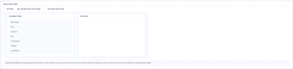 A screenshot from the interface of MarketingPlatform picturing the instructions for creatin a list.
