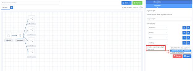A screenshot from the interface of MarketingPlatform picturing the instructions for using FlowBuilder.