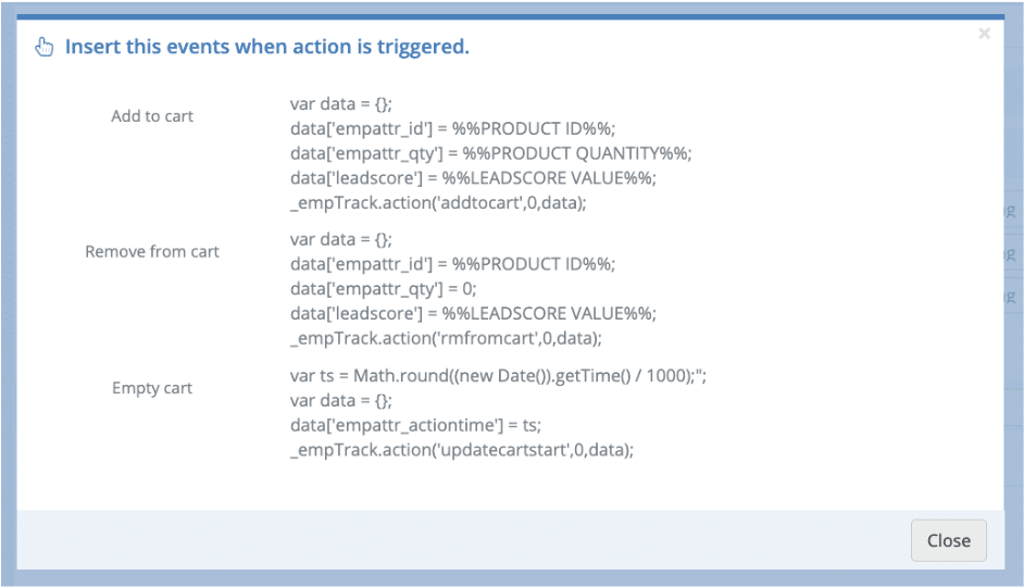 A screenshot from the interface of Google Tag Manager, picturing the instructions to Set Up Tracking on a custom system.