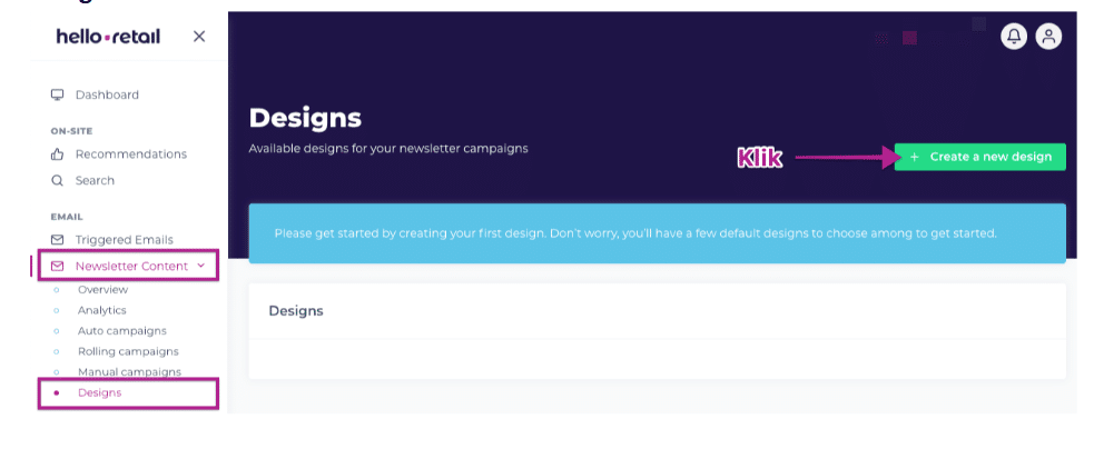 A screenshot from the interface of Hello Retail, picturing the instructions to integrate Hello Retail with MarketingPlatform.