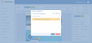 A screenshot from the interface of MarketingPlatform, picturing the instructions to Change Recipient Group (Edit Recipients).