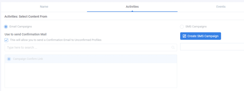 A screenshot from the interface of MarketingPlatform picturing the instructions for sending a Confirmation Email with Autoresponders.