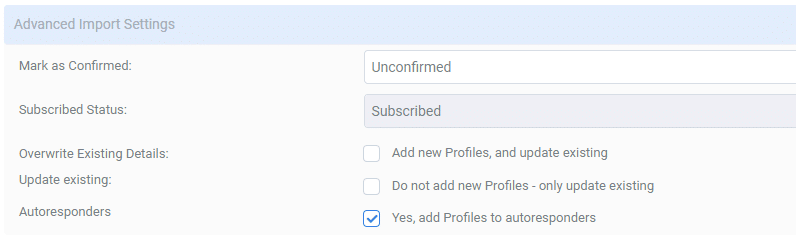 A screenshot from the interface of MarketingPlatform picturing the instructions for sending a Confirmation Email with Autoresponders.