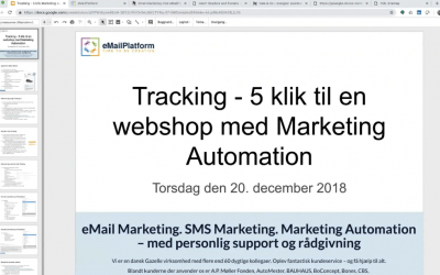 Webinar: Tracking – 5 klik til en webshop med Marketing Automation